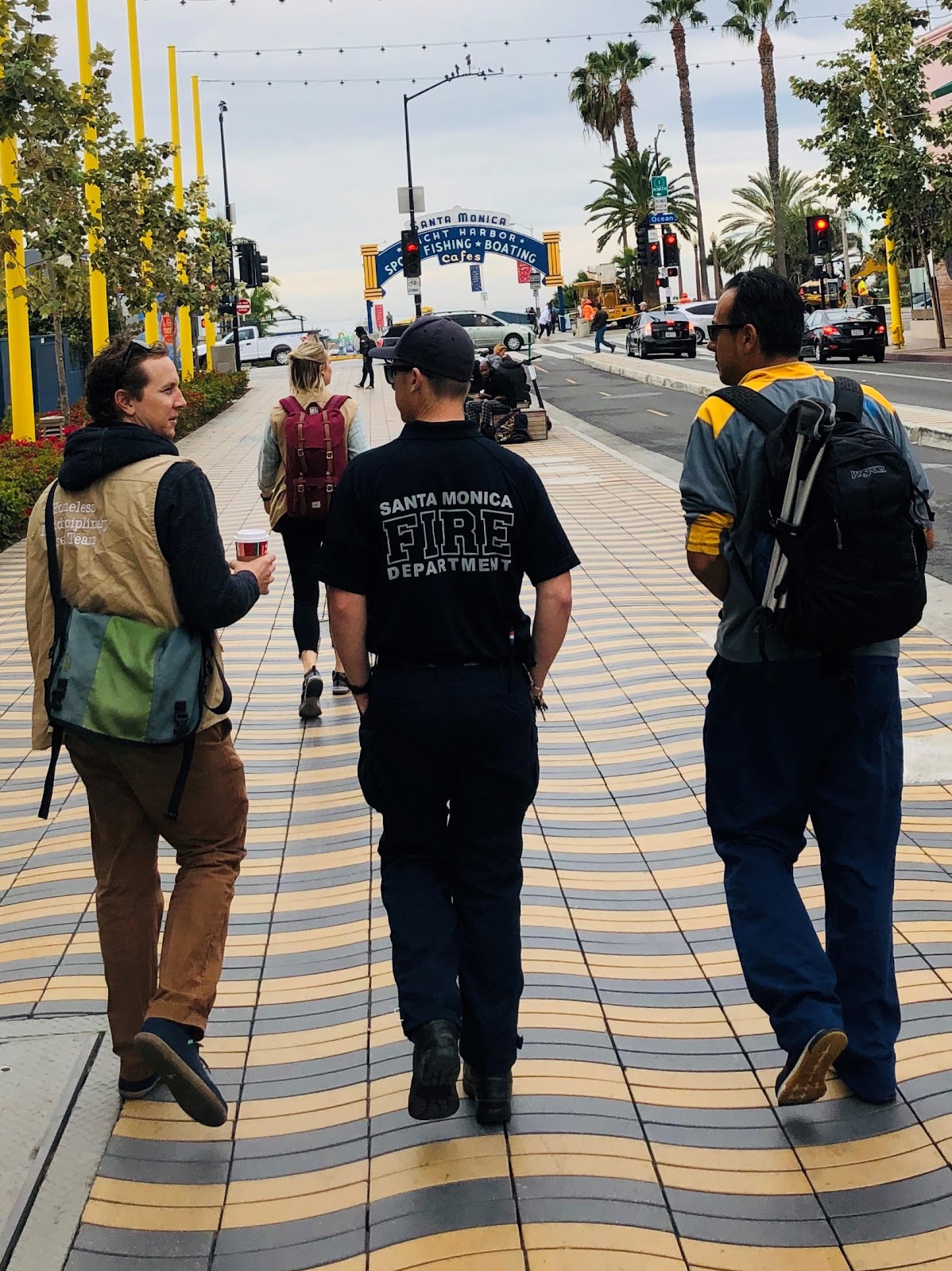 Figure 19.  The Santa Monica team gets support from the local fire department to reach out to super-users of emergency services. Taken by Brian Hardgrave of The People Concern.