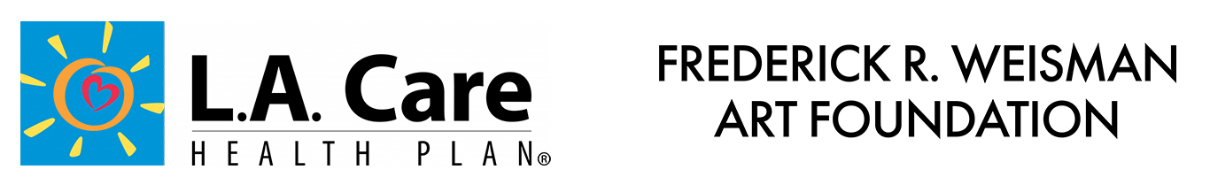 Logos For L.A. Care Health Plan, Featuring A Stylized Sun And Heart, And The Frederick R. Weisman Art Foundation, With The Organization’s Name In Black Text On A White Background.